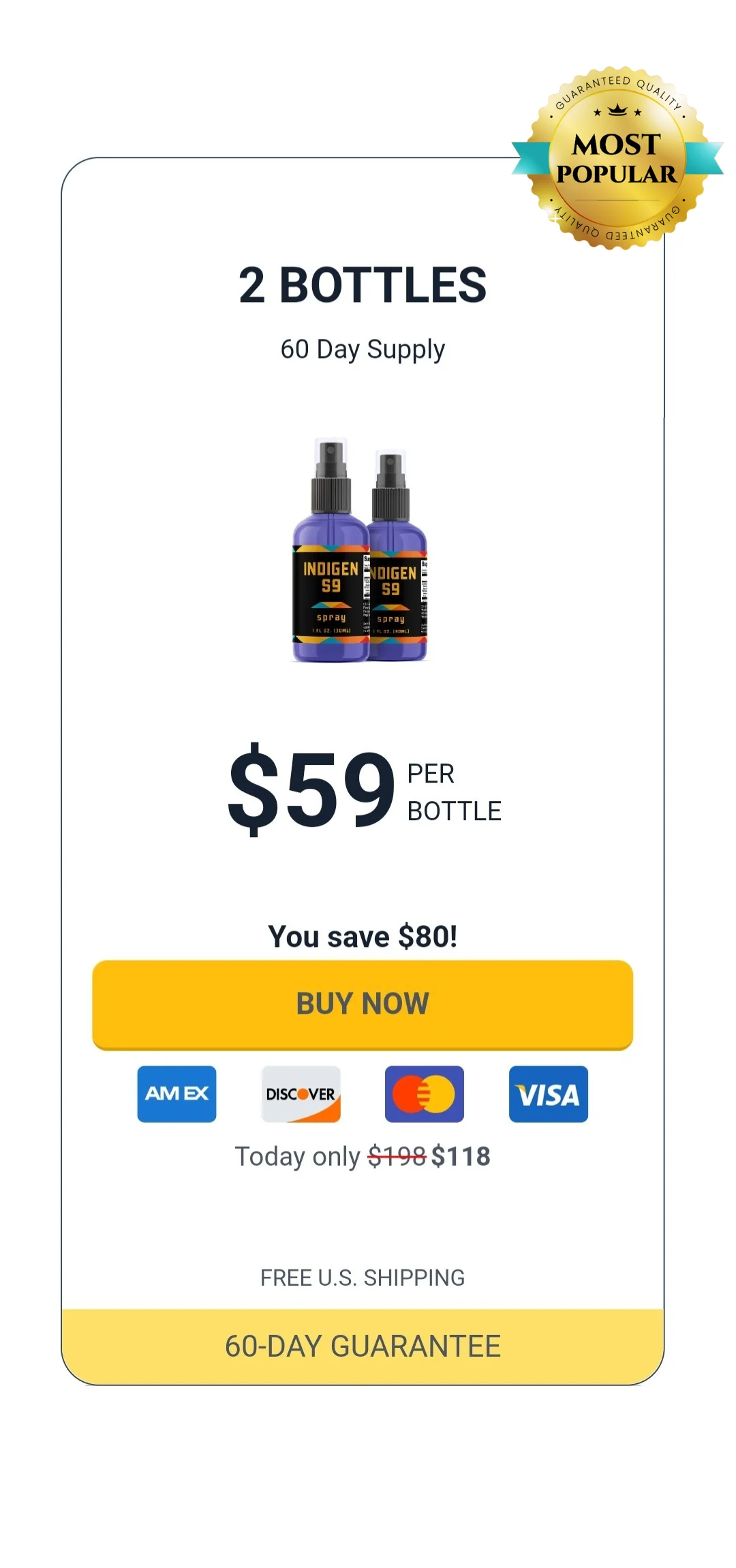 Indigen S9™ 3 bottles pricing